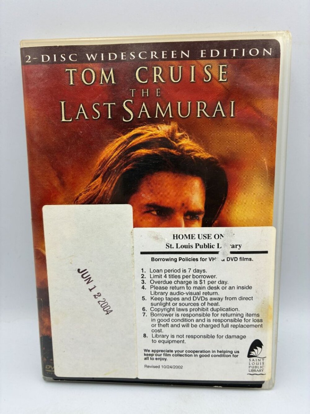 The Last Samurai Tom Cruise 2 Disc Widescreen Edition Warner Bros DVD 2004 Drama